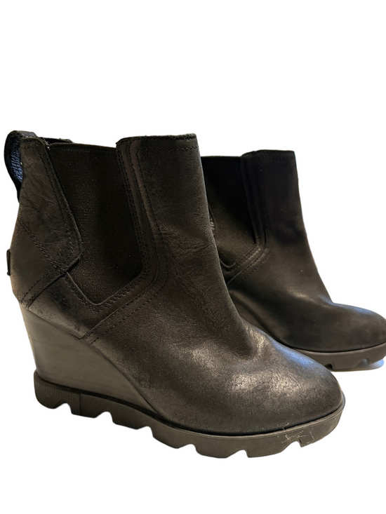 Sorel Shoes - Sorel Joan of Arctic Black Wedge Chelsea Bootie sz 7